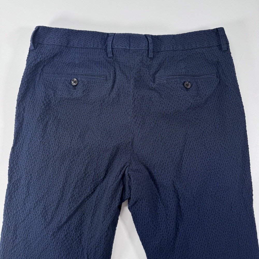 BONOBOS Seersucker Pants Mens 33x24 *Hemmed Italian Fabric Tailored Fit Blue - Picture 9 of 16